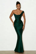 One-Shoulder Sleeveless Evening Dress