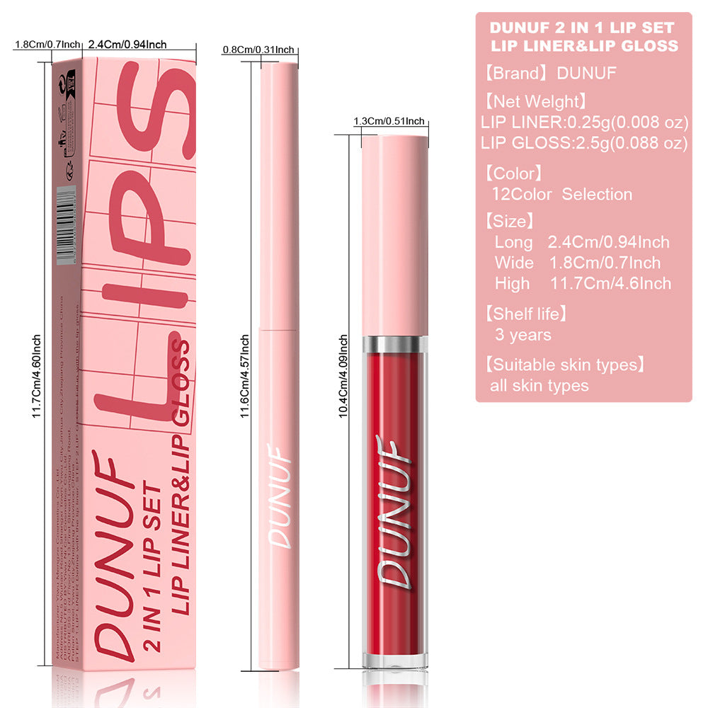 2-in-1 Lip Liner Waterproof and Long-lasting