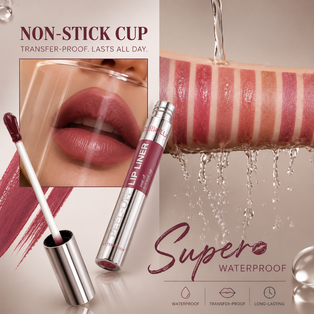Matte Peel-Off Lip Gloss and Liner Set