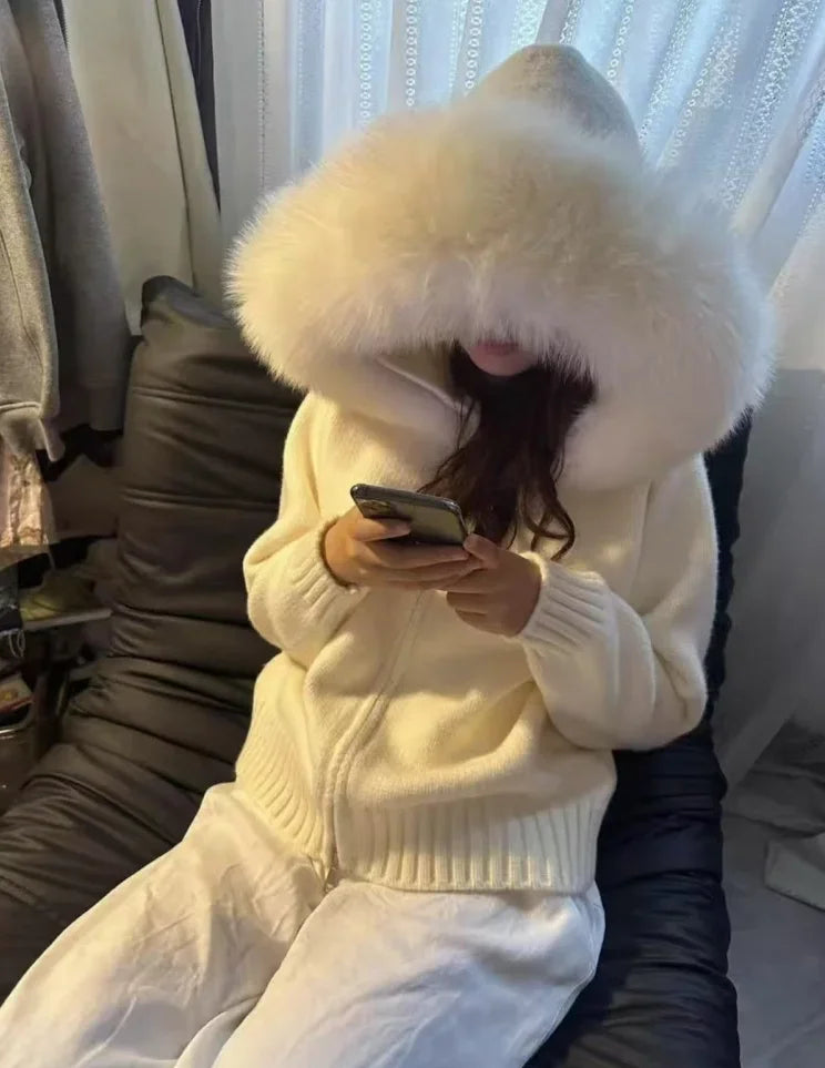 LUXE Fur Cardigan