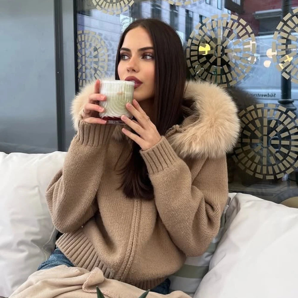 LUXE Fur-Trim Jacket