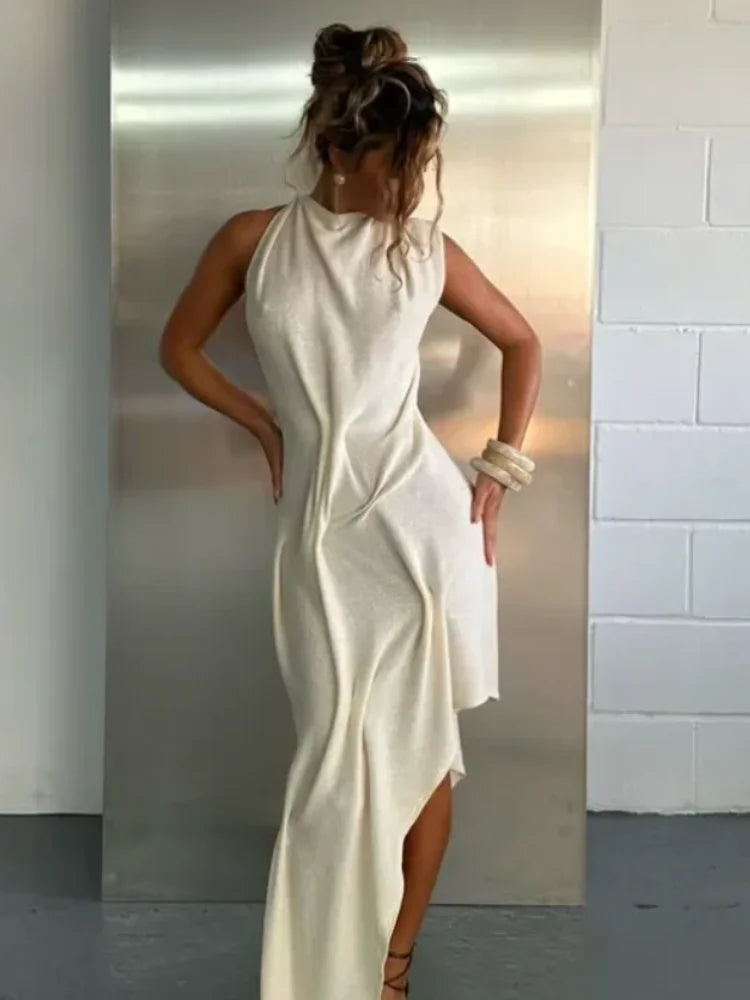 Sculpted Halter Maxi Dress