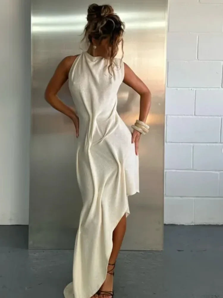 Sculpted Halter Maxi Dress