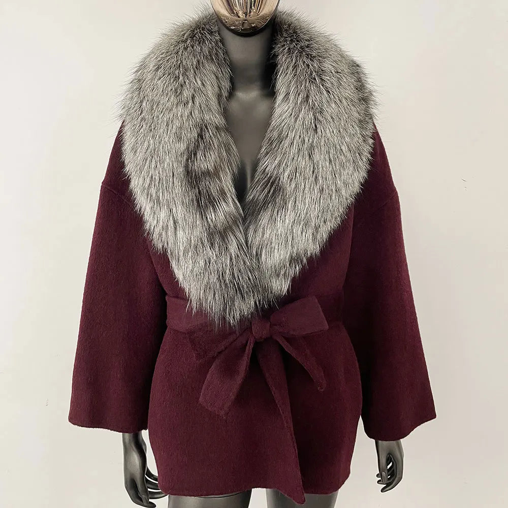 Celeste Fur-Collar Coat