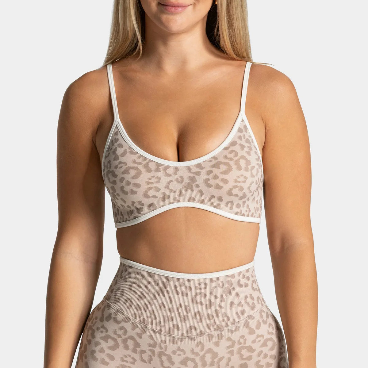 Women's Leopard Print High-Impact Sports Bra Top for Outdoor Running Gym Workout Fitness Active Wear Shock Absorption
