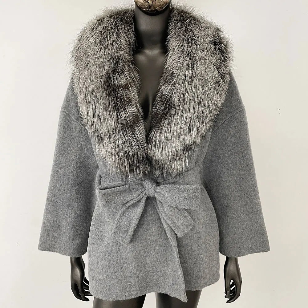 Celeste Fur-Collar Coat