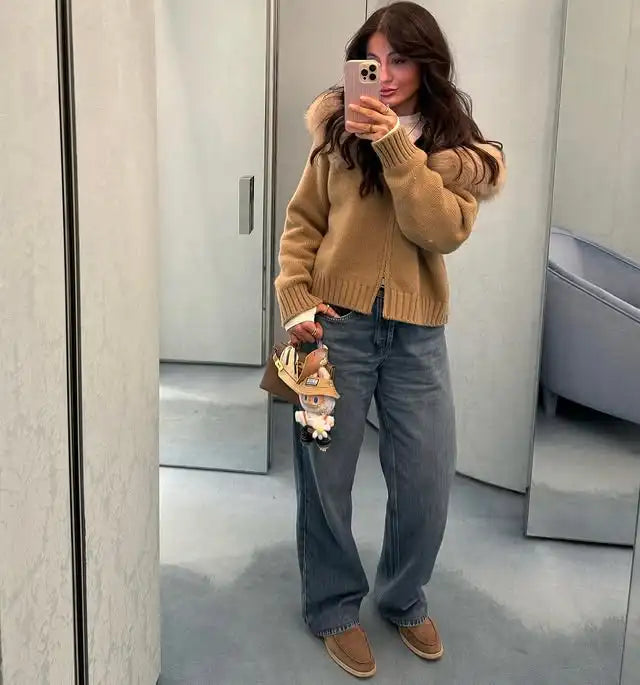 LUXE Fur-Trim Jacket