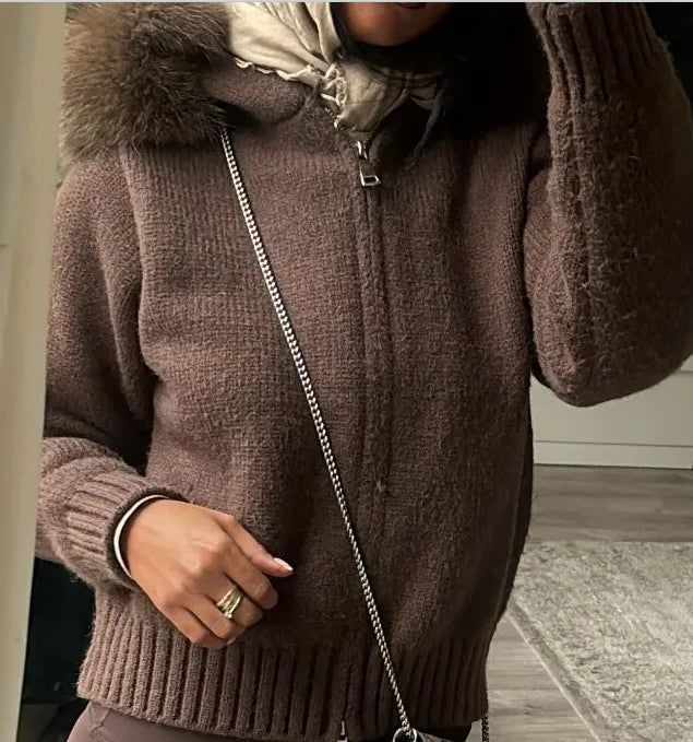 LUXE Fur Cardigan