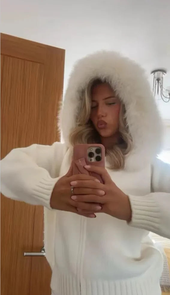 LUXE Fur Cardigan